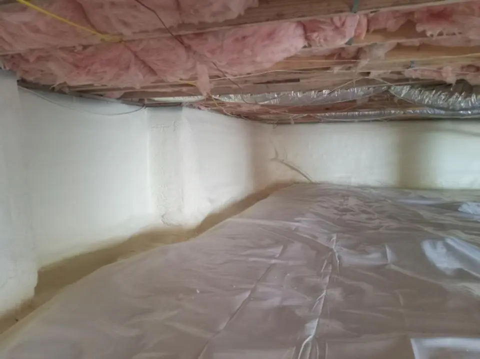 Crawl space encapsulation with closed-cell spray foam for Attic Insulation in Ridgefield Park village